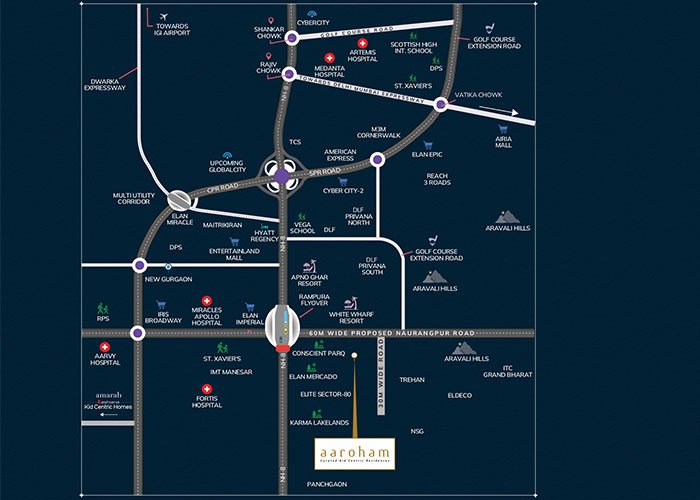 Ashiana Aaroham location map